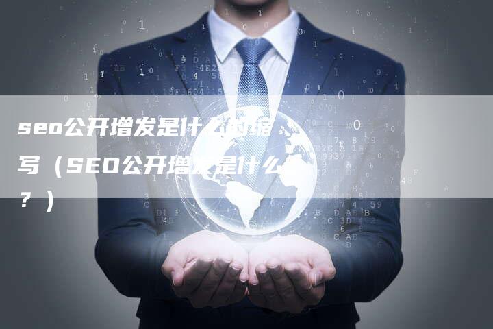 seo公开增发是什么的缩写（SEO公开增发是什么？）