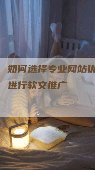 如何选择专业网站优化人员进行软文推广