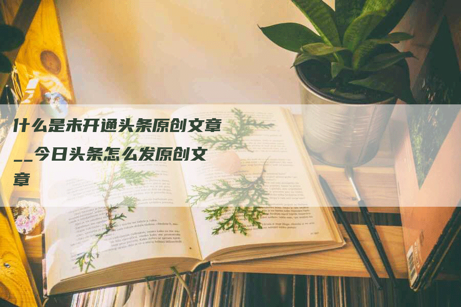 什么是未开通头条原创文章__今日头条怎么发原创文章