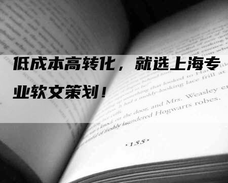 低成本高转化，就选上海专业软文策划！