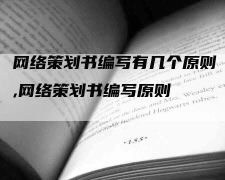 网络策划书编写有几个原则,网络策划书编写原则