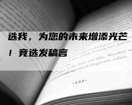 选我，为您的未来增添光芒！竞选发稿言