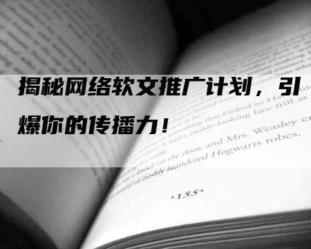 揭秘网络软文推广计划，引爆你的传播力！