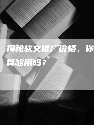 揭秘软文推广价格，你的预算够用吗？